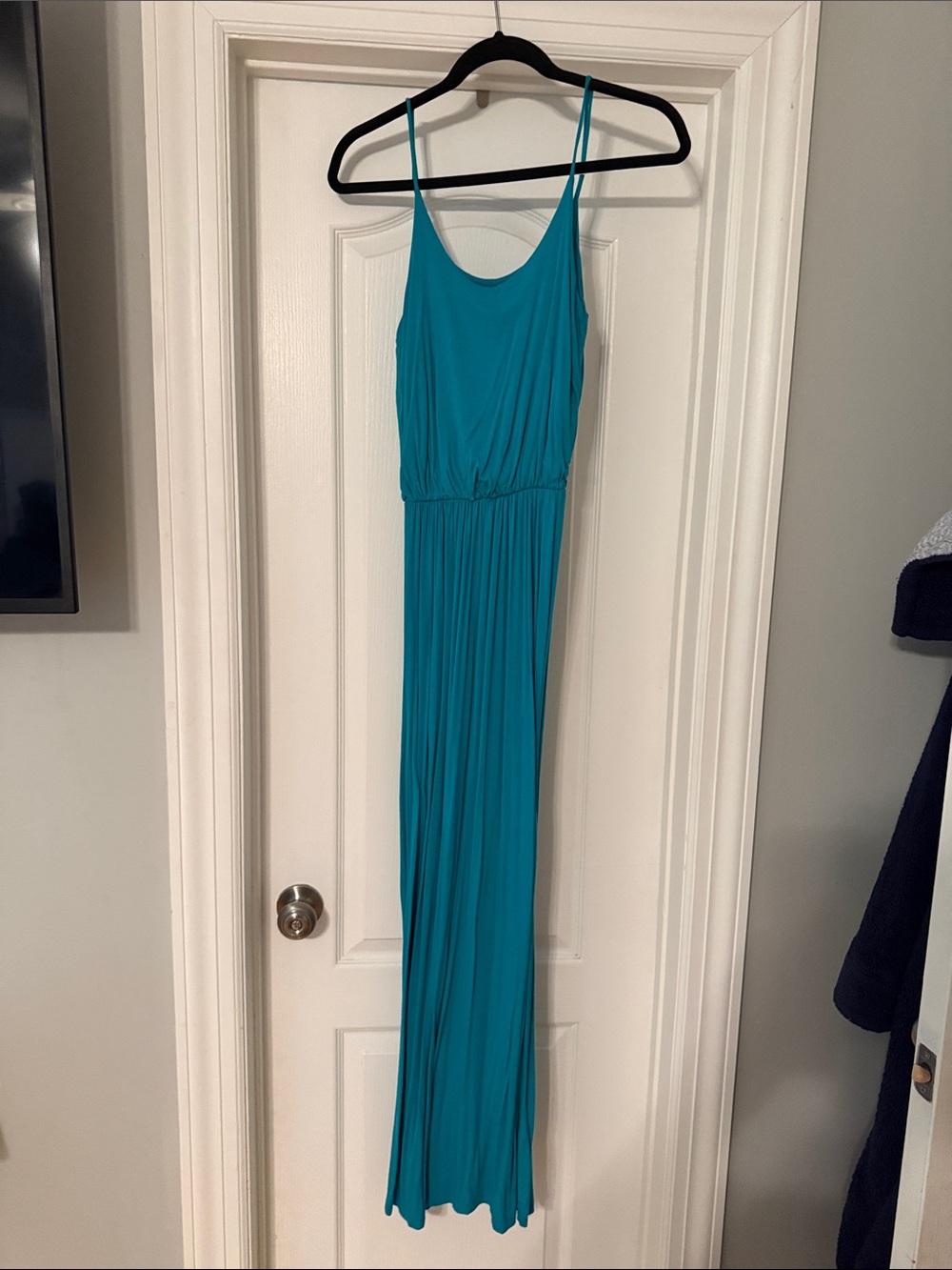 Lush Teal Spaghetti-Strap Maxi Dress